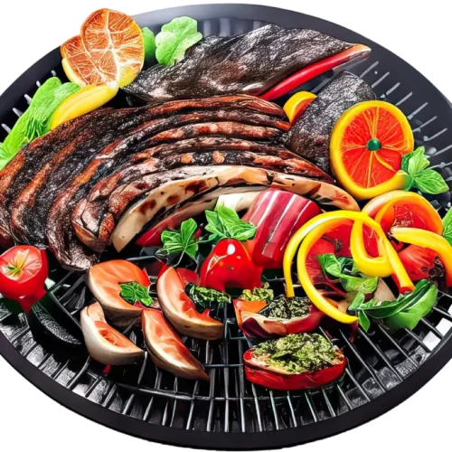 BBQ dish with vegetables